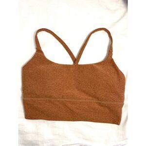 Vuori Long Line Elevation Sports Bra Women’s Small Orange Palo Santo Heather